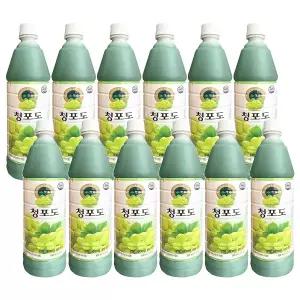 청솔 청포도 원액 음료 베이스 835ml x 12개