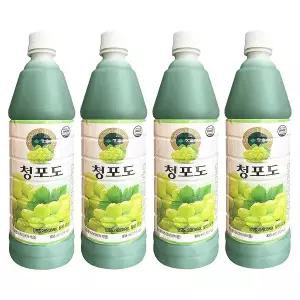 청솔 청포도 원액 음료 베이스 835ml x 4개