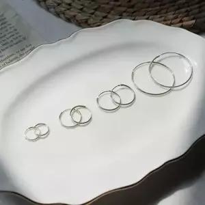 1쌍 2개 올실버 파이프링 silver92.5 은침 귀걸이 WD27A3C