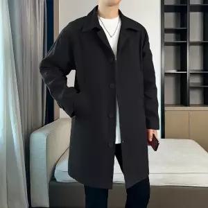 NFY014 빅 사이즈 봄가을 루즈핏 하프 싱글 트렌치 맥코트