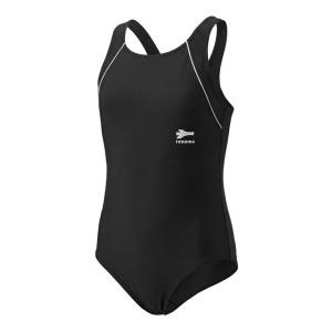 [레노마수영복][본사] 여아 파이핑 라인 U백 원피스수영복 블랙 RN-GS2G505-BK