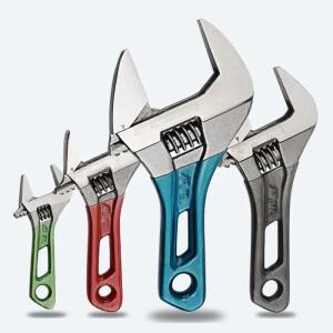 조정 가능 렌치 대형 오프닝 숏 핸들 미니 소형 원숭이 스패너 레이저 스케일 고무 포장 키 배관 파이프 라