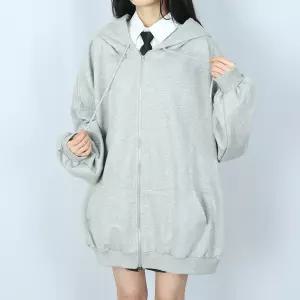 [파라노말샵](남녀공용) 스탠드 레터링 투웨이 오버핏 롱 후드 집