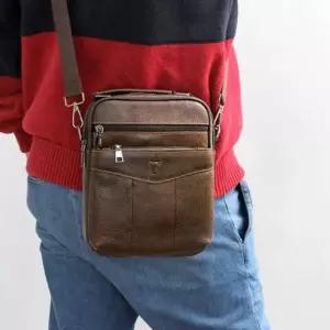 남성 작은 숄더백 가방 캐주얼 가죽 쇼퍼백 브라운 직장인가방 30대남자가방 남성토트백