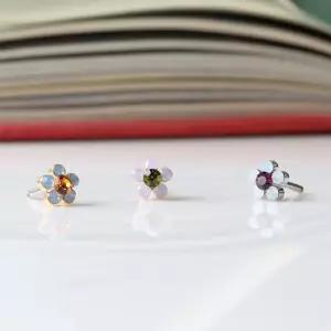 컬러 큐빅 꽃 러블리 써지컬 스틸 피어싱 서지컬피어싱 데일리피어싱 기본피어싱