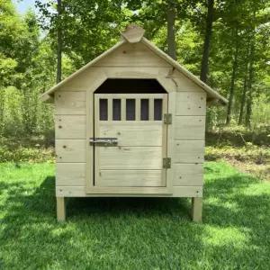 마당 견사 대형견 강아지집 야외 원목 개집