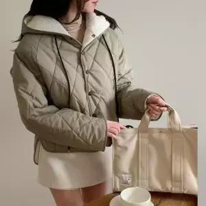 [다잇템] 여성 FW 롱슬리브 패딩 후디 누빔 조끼_24228478_588872