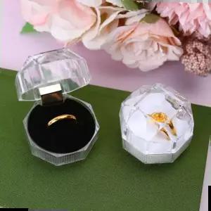 아크릴 투명 팔각 반지케이스 반지상자 돌반지상자 보석상자 투명 주얼리상자 작은반지케이스 돌반지케이스