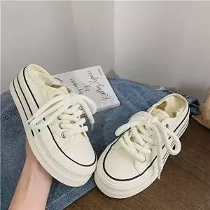 여성 캐주얼 스니커즈 가벼운 데일리 운동화 통굽 끈-WFIKO7P