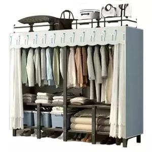접이식옷장 철제 휴대용 조립식 장농 접이식 이동식행거 슬라이드옷장 수납장
