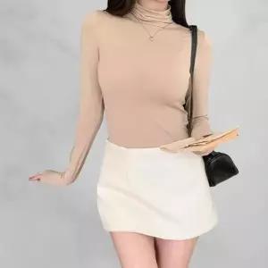 [하프클럽/]여성 베이직 롱슬리브 내의 편한 잔주름 티셔츠