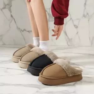 [하프클럽/]여성용 따뜻한 데일리 홈 오피스 털 슬리퍼