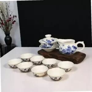 청화백자 다기세트 화문 개합 전통 차도구 고급