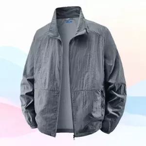 [라일리의류] Rly 남성 경량 그레이 바람막이 방수 스포츠 등산 운