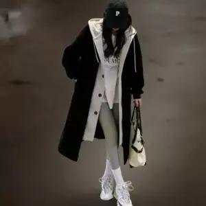 /신상오픈런 여성용 루즈핏 뽀글이 롱 후리스 코트