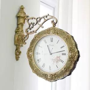 퍼블릭아트 지오레아 엔틱 양면 벽시계 양면시계 카페인테리어 엔틱시계 거실인테리어