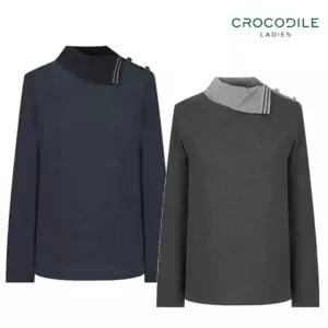 [크로커다일레이디]CLEWTS117/변형카라하프넥티셔츠