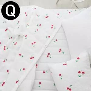 체리 130ZOL16 시어서커 여름 이불 패드세트 퀸 Q 화이트