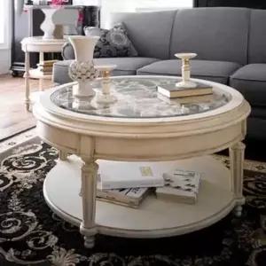 티테이블 엔틱 세트 원목 북유럽 발코니 베란다 커피 레트로 부부 테이블