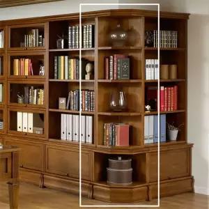 엔틱오피스 아뜨리 엔틱 코너형 5단 책장 돌출형)