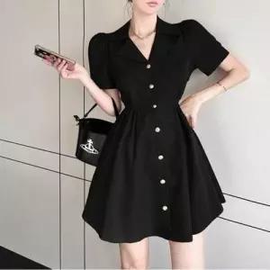 메이비굿 의류 브이넥 미니원피스 플레어 카라 WD54854