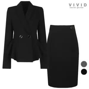 비비드시크릿가너 SET 여성 숄카라 가을겨울 정장자켓스커트 세트