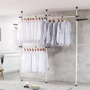 벽행거 조립식옷장 3단 폴 행거 고급형 38mm