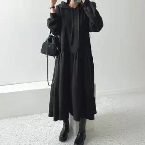 원마일웨어 캉캉 후드 롱 원피스티