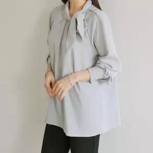 에르사 타이 핀턱 루즈핏 블라우스