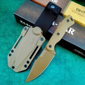 BK18 D2 블레이드 나일론 유리 섬유 핸들 고정 칼 고경도 야외 스트레이트 휴대용 다목적 캠핑