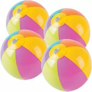 펀 익스프레스 브라이트 미니 비치볼 5인치 - 12개의 벌크 세트 여름 수영장 및 비치 장난감 파티 혜택