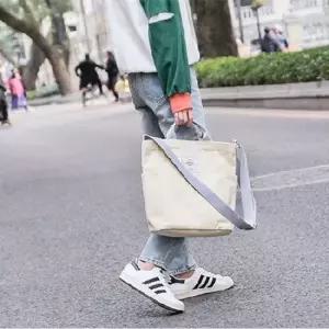 에코백 쇼핑백 엣지 여성 캔버스백 여행 숄더백 투포켓 지퍼형 버킷백 데일리백