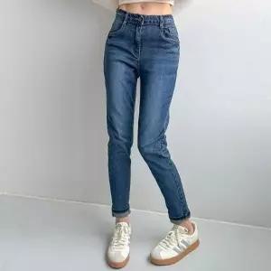 여자 로우라이즈 스판 스키니진 진청 가을 청바지