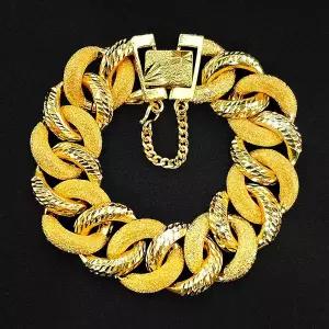 2cm 광폭 도금 팔찌 보조체인 변색없는 이중정밀세공 임페리얼 남자 체인 골드 고급형 잠금