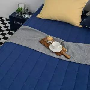 [알티피아]샤이니 순면 카페트겸패드 SS 네이비 여름 사계절 국산 향균