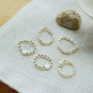 담수 진주 비즈 반지 링 Season2/자개 원석 하트 5종