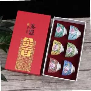 찻잔 사케 명절 6p세트 정종잔 작약꽃 80ml 다기 선물