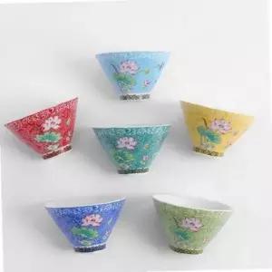 6p 명절 70ml 사케잔 선물세트 찻잔 플라워 다기 연꽃