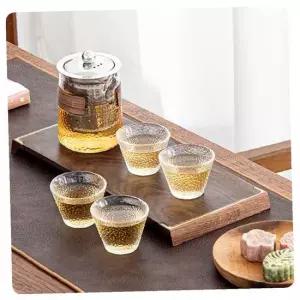 티센트 휴대용 내열 유리 로하티 다기 세트 4인