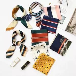 제이킨 사각 실크 스카프 A01 코디 사각 실크 스카프 봄 매는법 미니 WFK261O