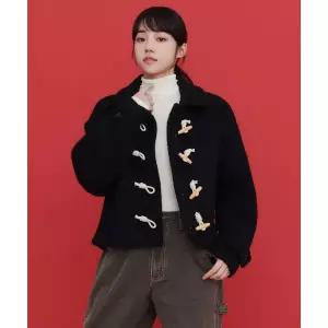 LEE 우먼 테디 더플 숏 코트 블랙 LE2504CT60BK 139941