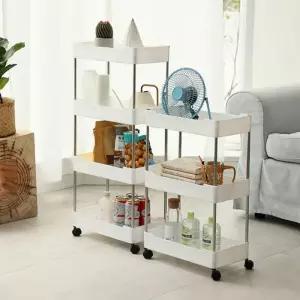 3단 틈새 웨건 트롤리 수납 미니 트레이 선반 주방 카트