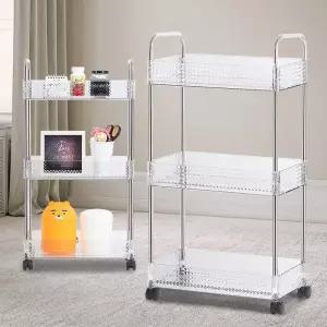 소형 수납 투명슬림트롤리 작은 낮은틈새 주방미니선반 좁은 3단