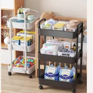 트롤리 바스켓 수납 이동 트롤리 선반함 다용도 이동식 틈새