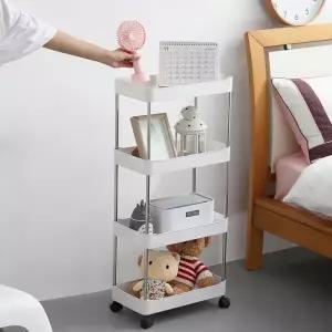 이동식 선반 3단 200 틈새 바퀴달린 플라스틱 수납장 트롤리