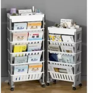 책꽂이 수납 틈새함 이동식 북트롤리 트롤리 모듈형 바퀴달린 카트