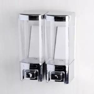 ( )베이직 물비누 디스펜서 2구 500ml 욕실정리 샴푸공병