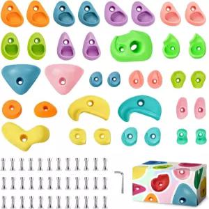 포레스트포지 36 암벽 등반 용 멀티 사이즈 실내 및 실외 놀이터 놀이 세트용 그립 포함 - 2인치 장착