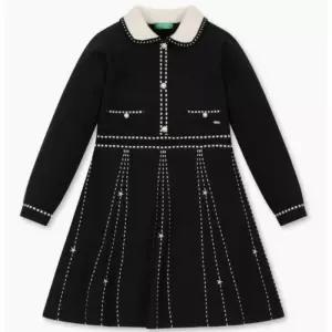 [백화점정품] 26년NEW 베네통 25FW-별 카라 니트 원피스QAOP19561