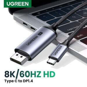 UGREEN 양방향 USB C-DisplayPort 1.4 케이블 8K 60Hz iphone 호환 15 macbook 호환 Pro Thunderbolt 3/4 C
